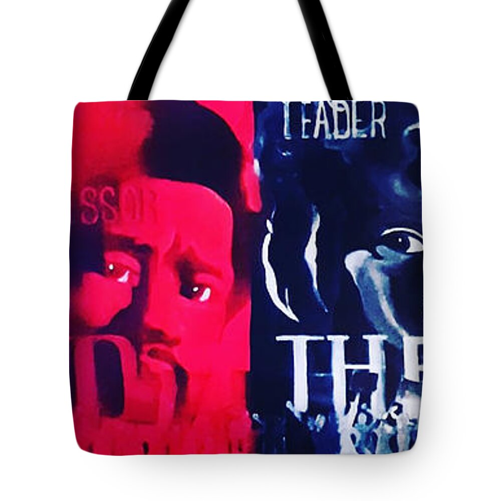 The Real Black Panther Party Enhanced Tote Bag featuring the painting Power2thePeople by Femme Blaicasso