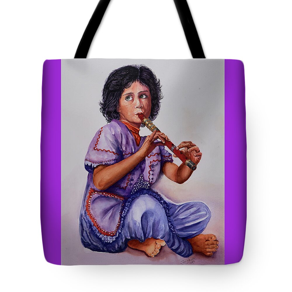 Art - Watercolor Tote Bag featuring the painting Practice. Watercolor Art by Sher Nasser