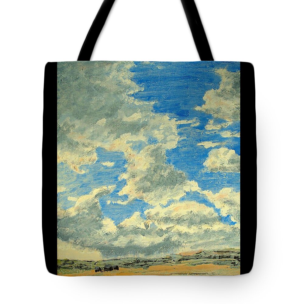 Clouds Tote Bag featuring the painting Prairie Storm Coming by Ian MacDonald