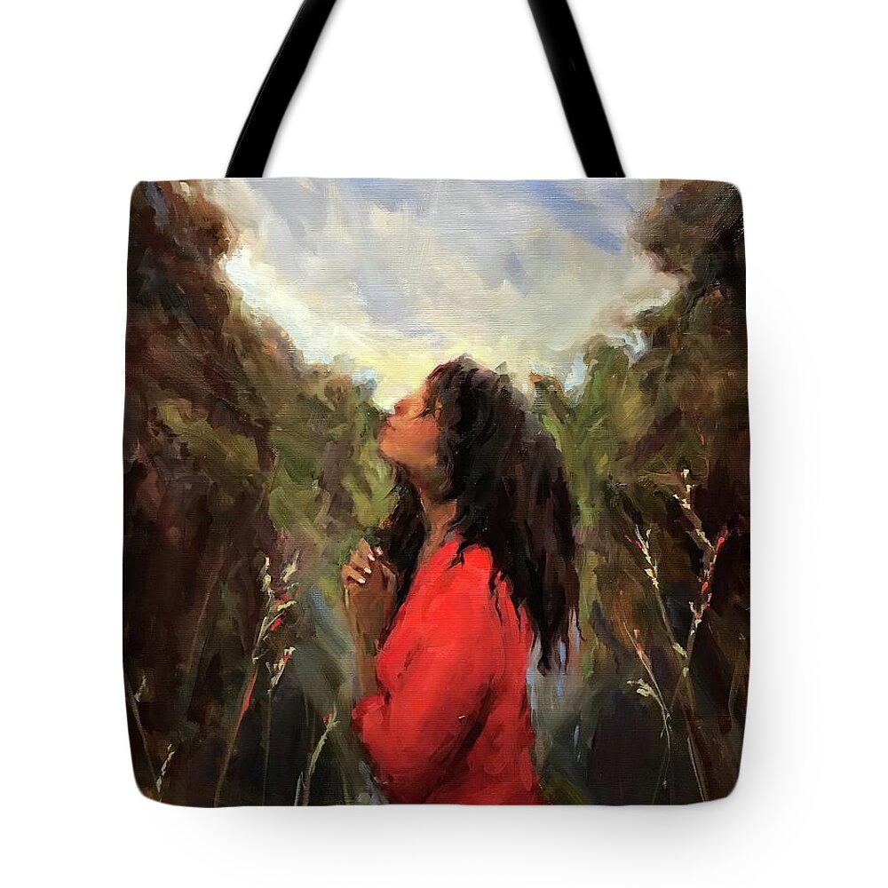 Original Tote Bag featuring the painting Prayer for change by Ashlee Trcka