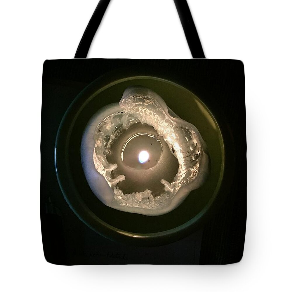 Circle Tote Bag featuring the photograph PrayerCandle by Mary Kobet