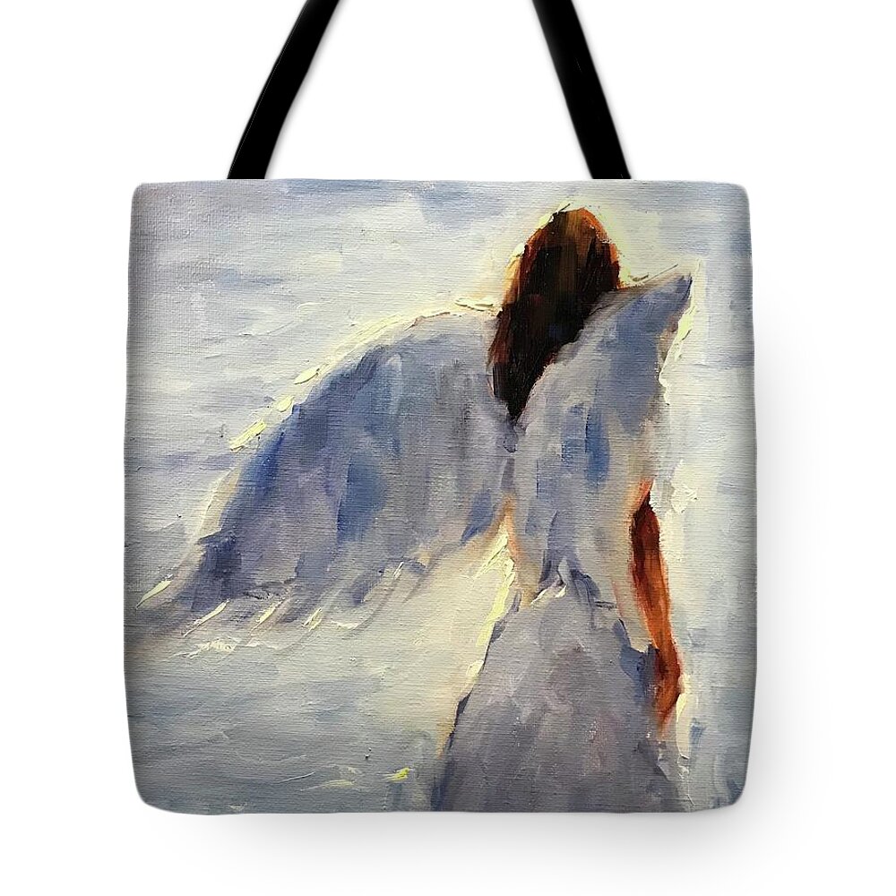 Angel Tote Bag featuring the painting Prayers by Ashlee Trcka
