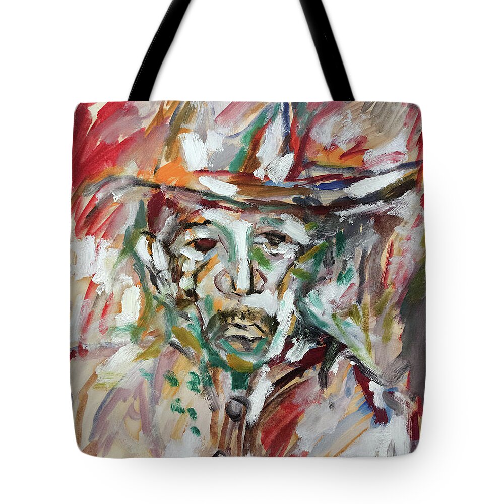 African Art Tote Bag featuring the painting Preacherman by Winston Saoli 1950-1995