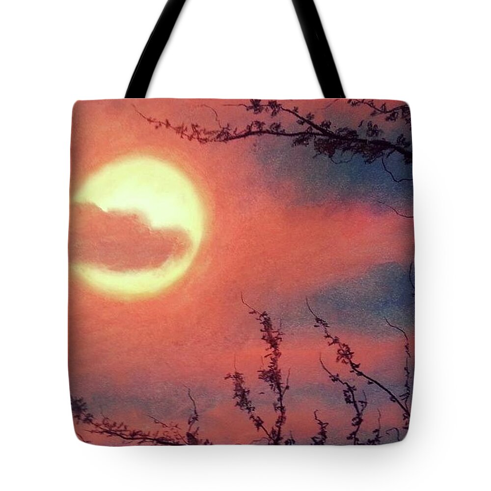 Sunset Tote Bag featuring the painting Precious Light by Jen Shearer