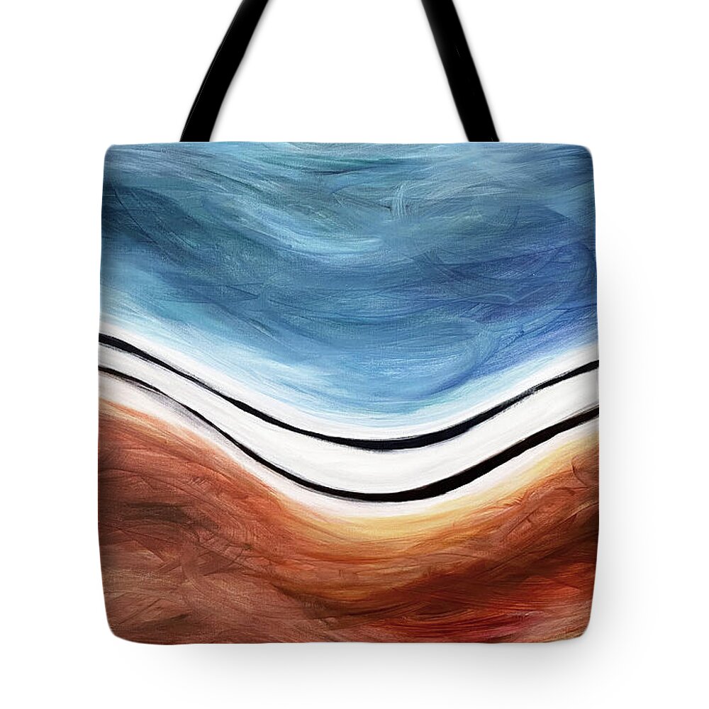 Abstract Tote Bag featuring the painting Precipice by Pamela Schwartz