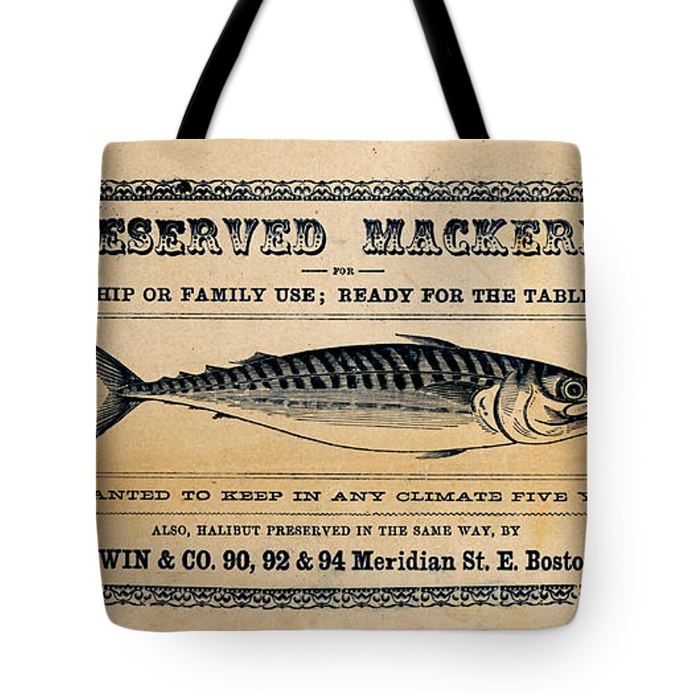 Preserved Mackeral Tote Bag featuring the mixed media Preserved Mackerel by Richard Reeve