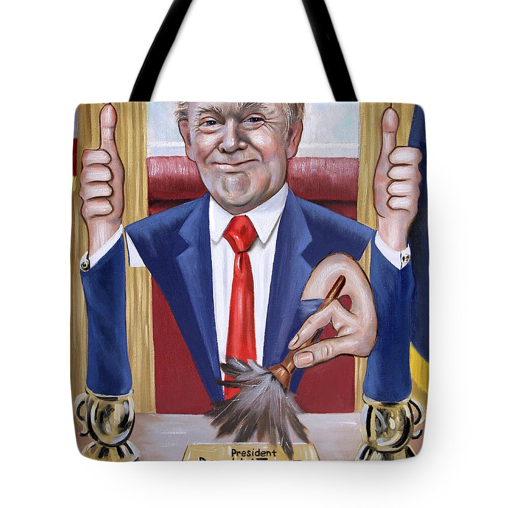 President Donald J Trump Tote Bag featuring the painting President Donald J Trump, Not Politically Correct by Anthony Falbo