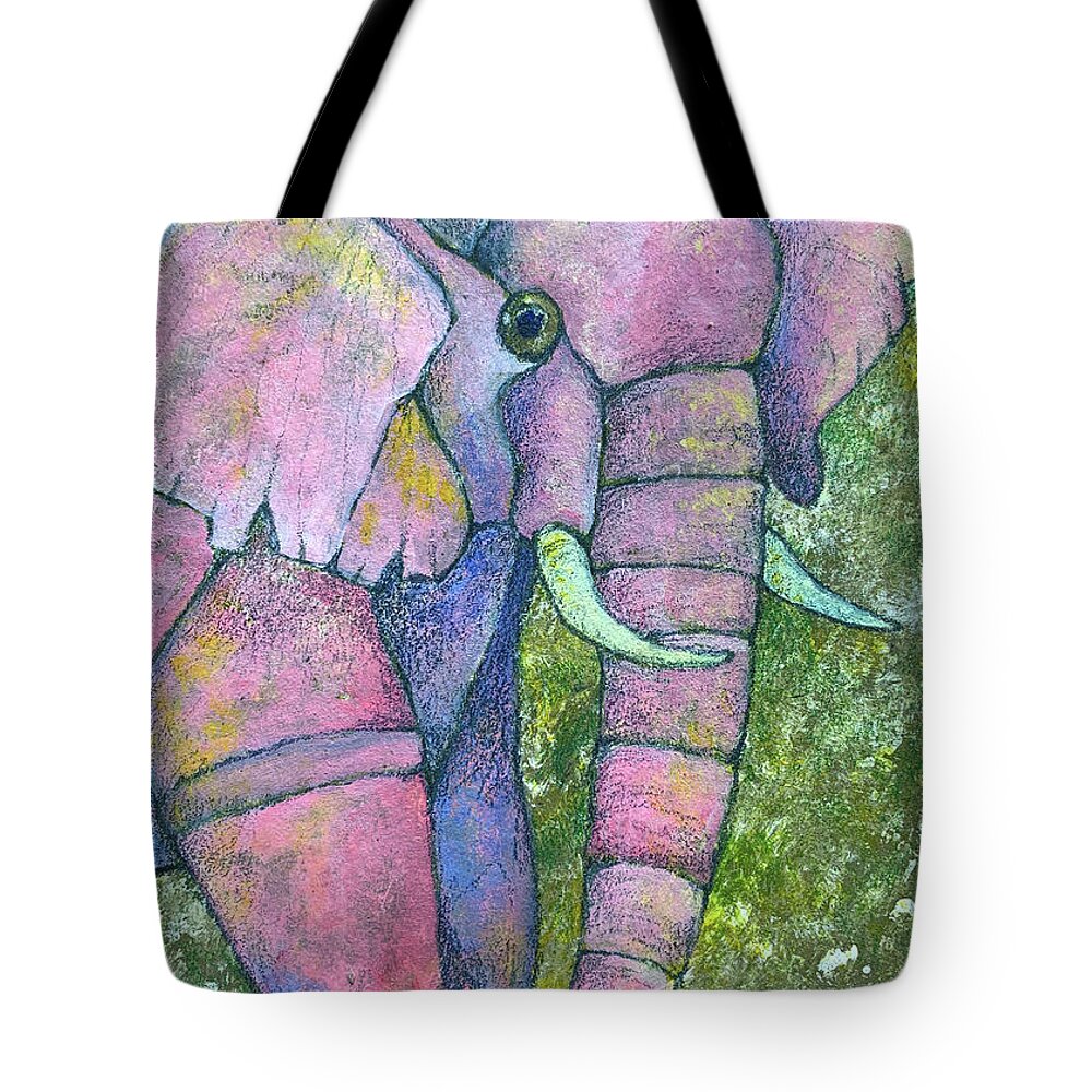 Pink Tote Bag featuring the photograph Pretty in Pink Elephant by AnneMarie Welsh