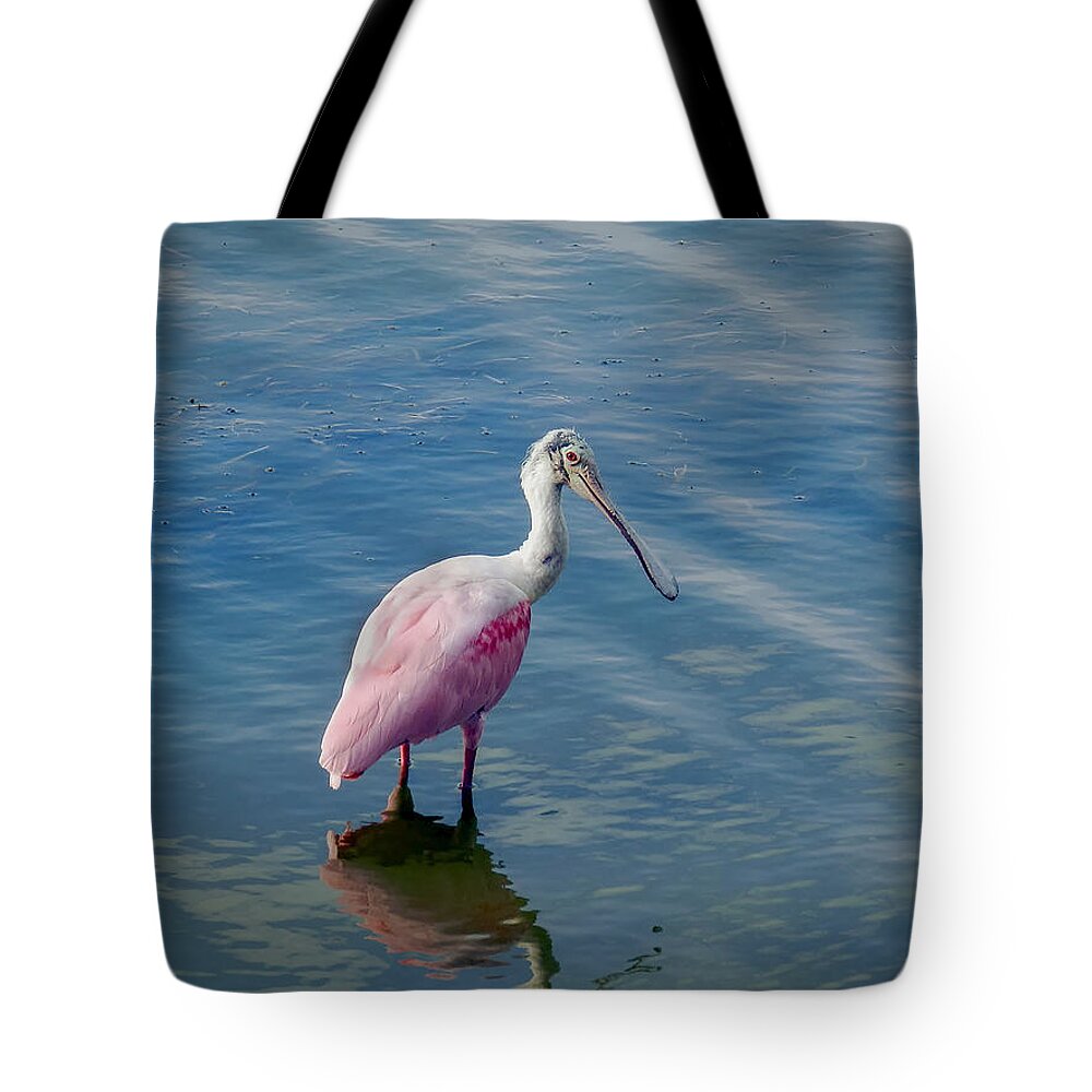Spoonbill Tote Bag featuring the photograph Pretty in Pink by Laura Putman