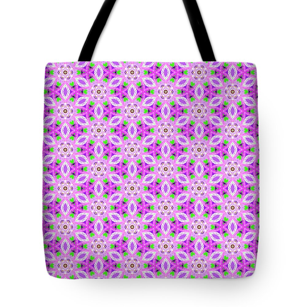 Pretty Tote Bag featuring the photograph Pretty Pink Kaleidoscope Pattern 1 by Marianne Campolongo
