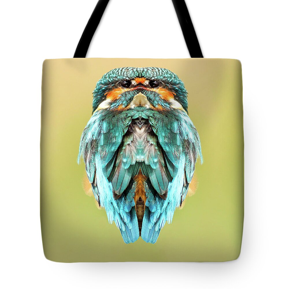 Powerful Tote Bag featuring the digital art Prideful Featherhead by Pelo Blanco Photo