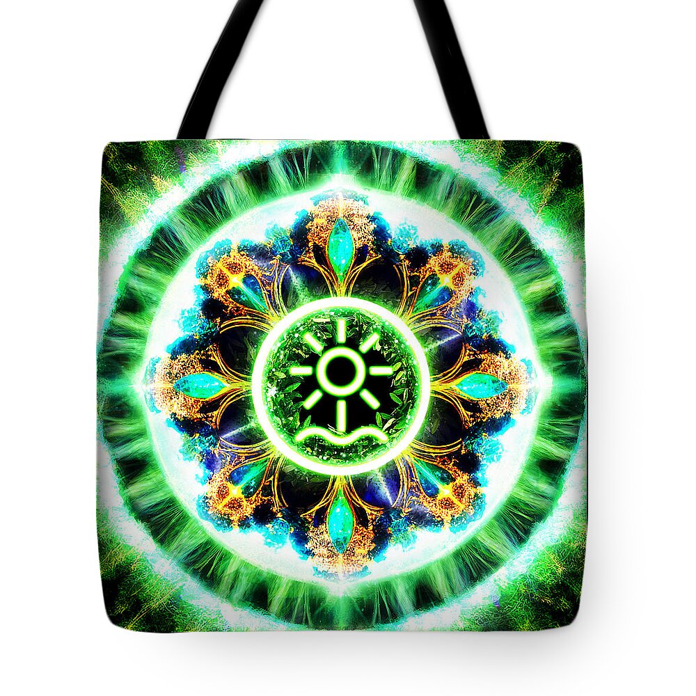Sigil Tote Bag featuring the digital art Primordial element of Earth by Shawn Dall