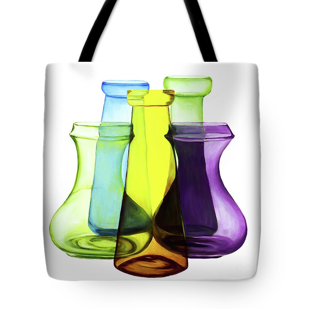 Large Prints Tote Bag featuring the painting TRANSPARENCIES -prints of oil painting by Mary Grden