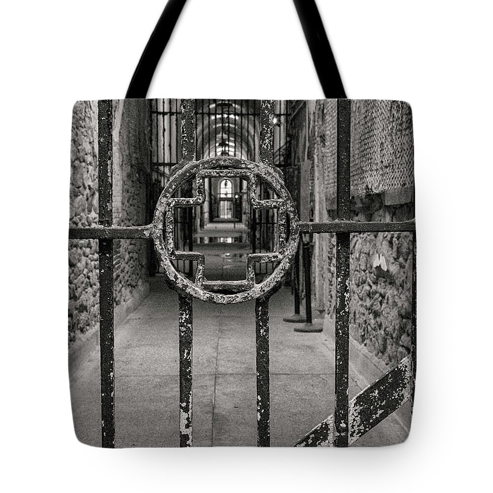 Eastern State Penitentiary Tote Bag featuring the photograph Prison Dispensary 3 by Bob Phillips