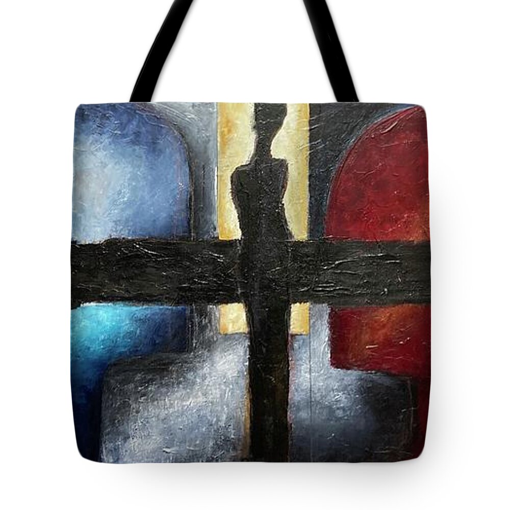 Figures Tote Bag featuring the painting Progression 1B by David Euler