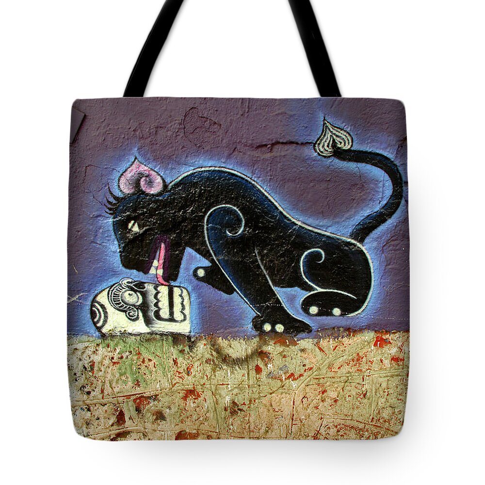 Street Art Tote Bag featuring the painting Protest Street Art Oaxaca Mexico by Lorena Cassady