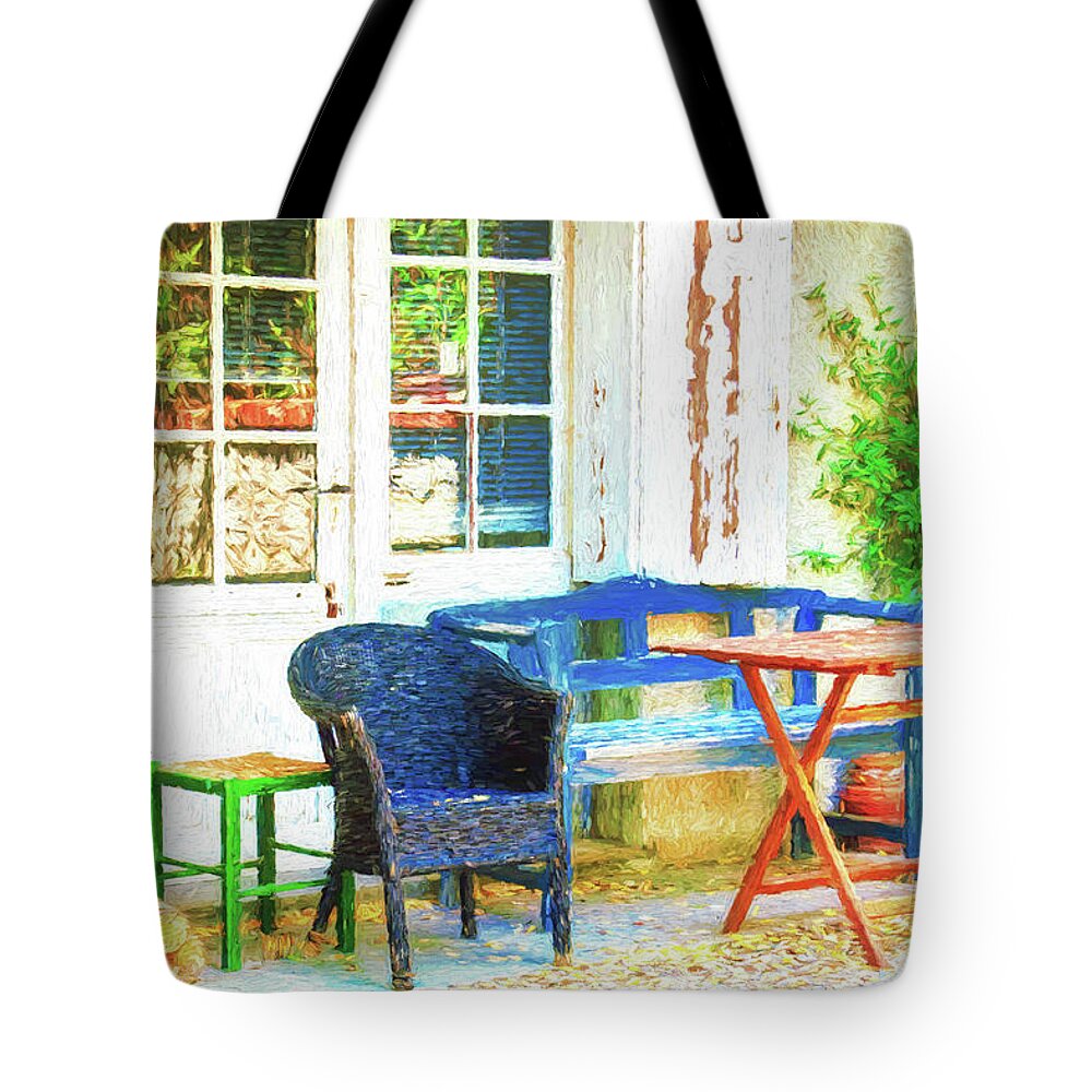 Porch Tote Bag featuring the photograph Provence, France by Tatiana Travelways