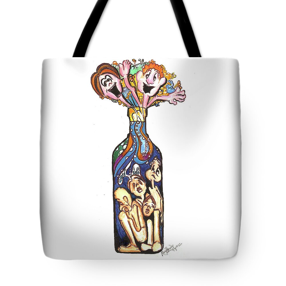 Watercolor Depression Tote Bag featuring the painting Pseudo Depression by Remy Francis