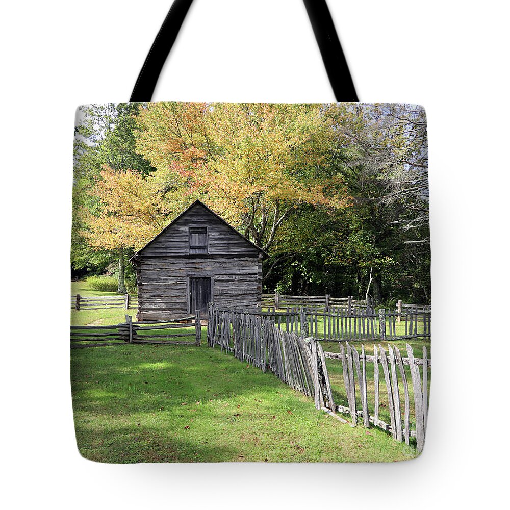 Puckett Cabin Tote Bag featuring the photograph Puckett Cabin Blue Ridge Parkway 0299 by Jack Schultz
