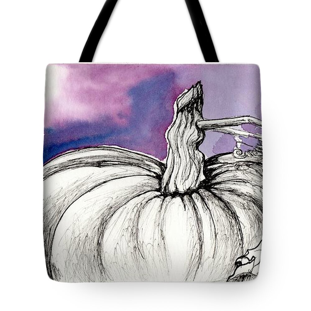 Pumpkin Tote Bag featuring the painting Pumpkin Look Alike by Tammy Nara