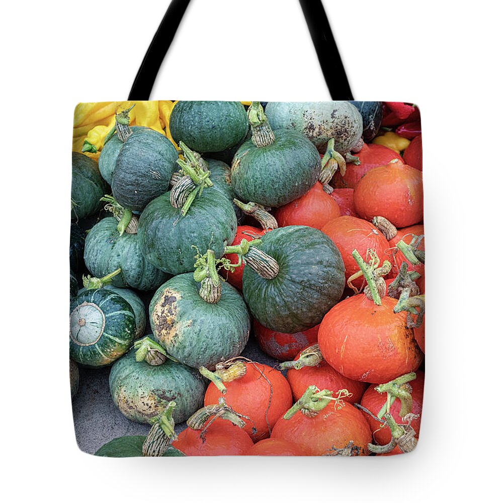 Pumpkins Tote Bag featuring the photograph Pumpkin Squash and Peppers by Tim Gainey