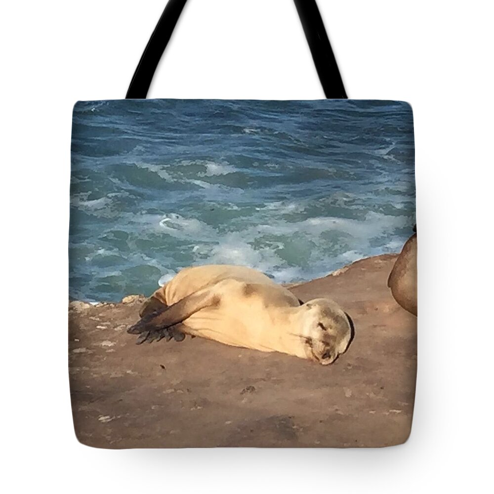 Seal Tote Bag featuring the photograph Pure Contentment by Lisa White