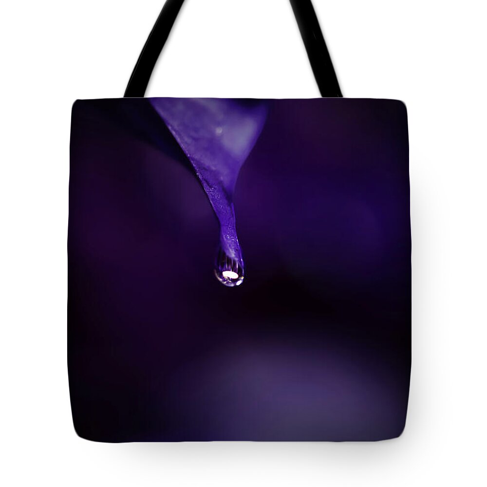 Macro Photography Art Tote Bag featuring the photograph Purple Bougainvilla Leaf by Gian Smith