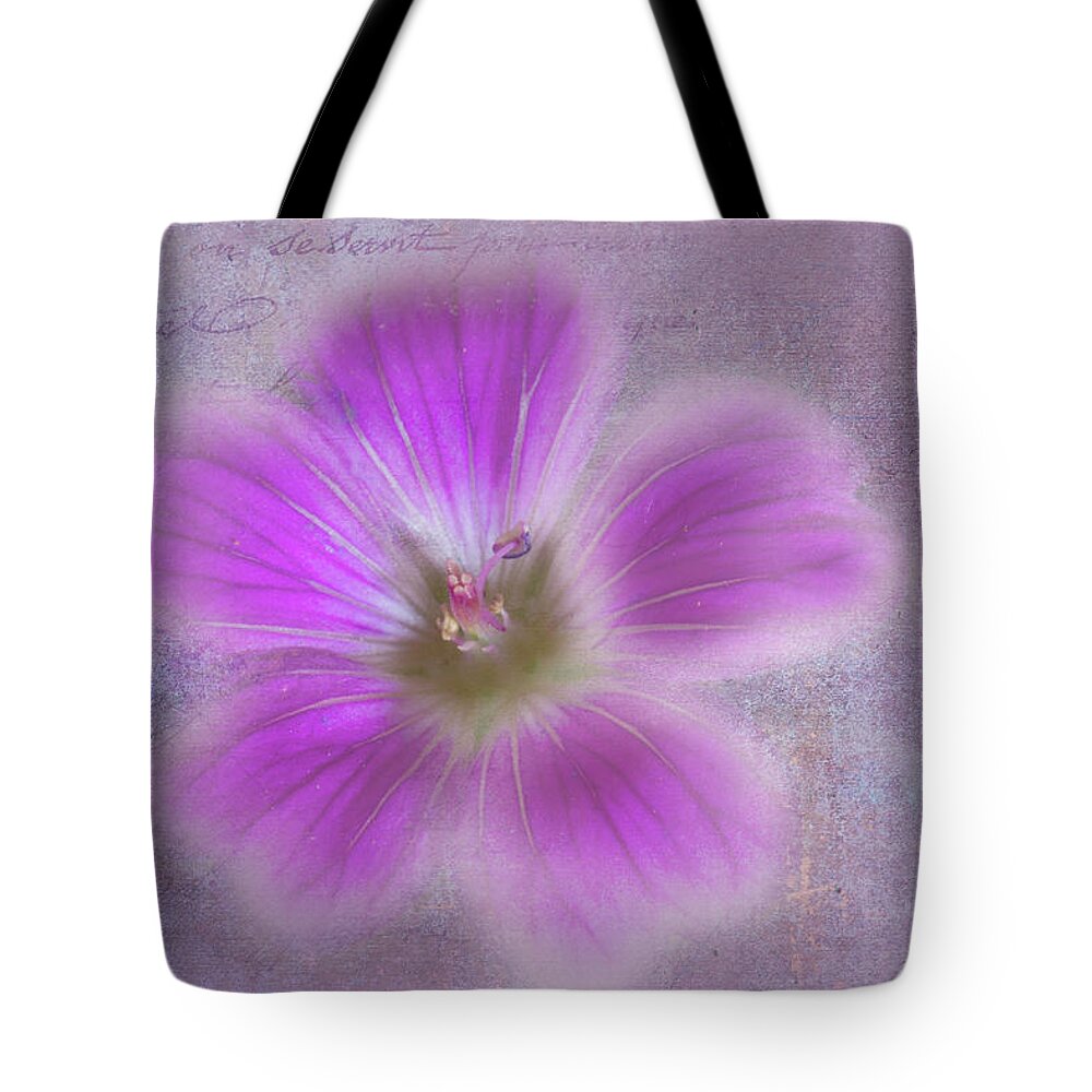 Flower Tote Bag featuring the photograph Softly Purple by Elaine Teague