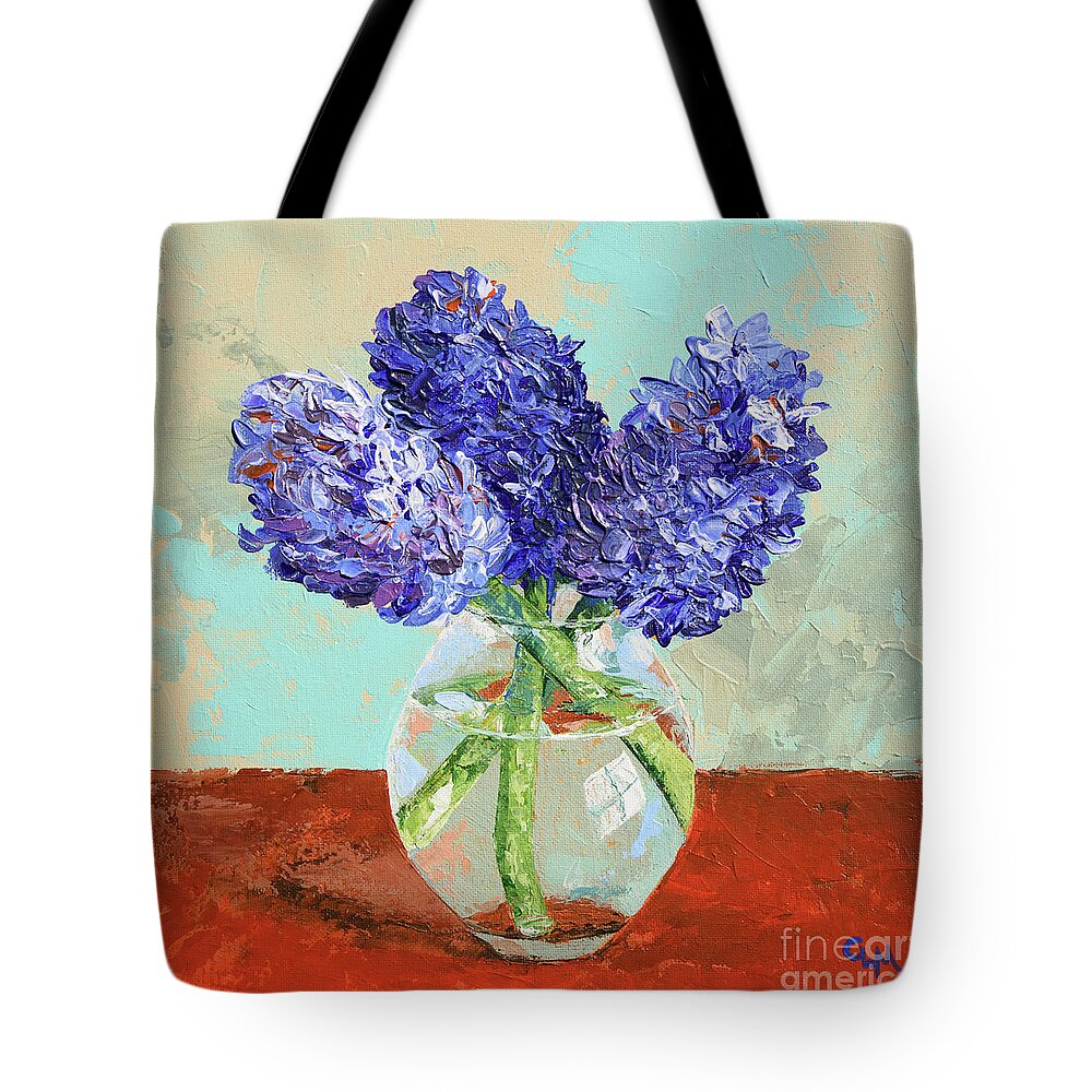 Purple Tote Bag featuring the photograph Purple Hyacinths from the Garden by Cheryl McClure