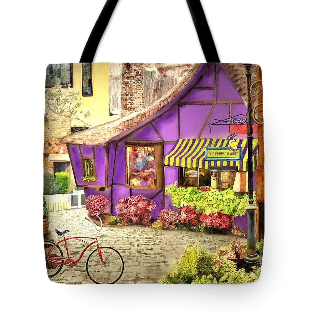 Gift Shop Tote Bag featuring the painting Purple Rabbit by Joel Smith