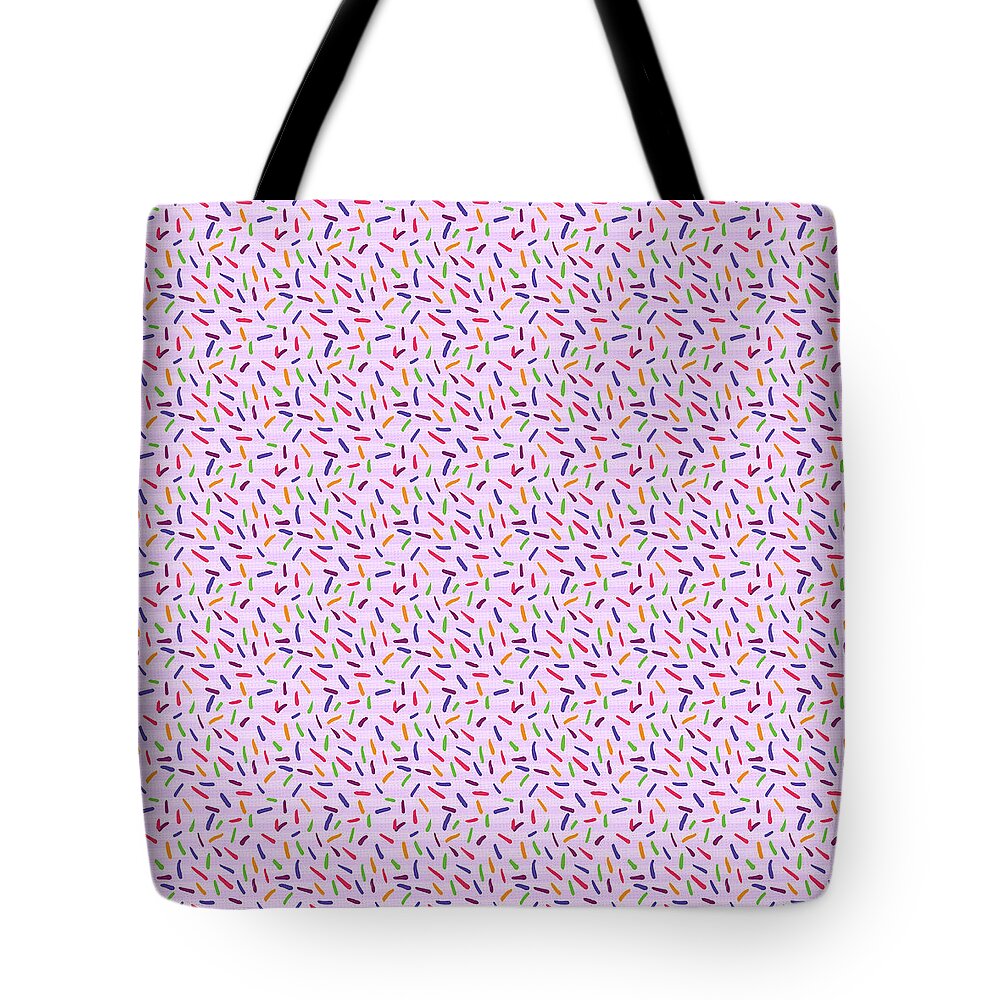 Pattern Tote Bag featuring the painting Purple Sprinkles Pattern - Art by Jen Montgomery by Jen Montgomery