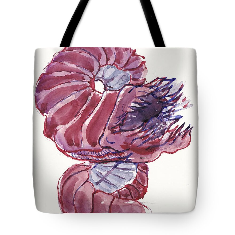Miniature Tote Bag featuring the painting Purple Worm by George Cret