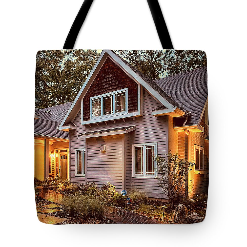 Putters Pool House Tote Bag featuring the photograph Putter's Pool House in Grand Beach Michigan by Bill Swartwout