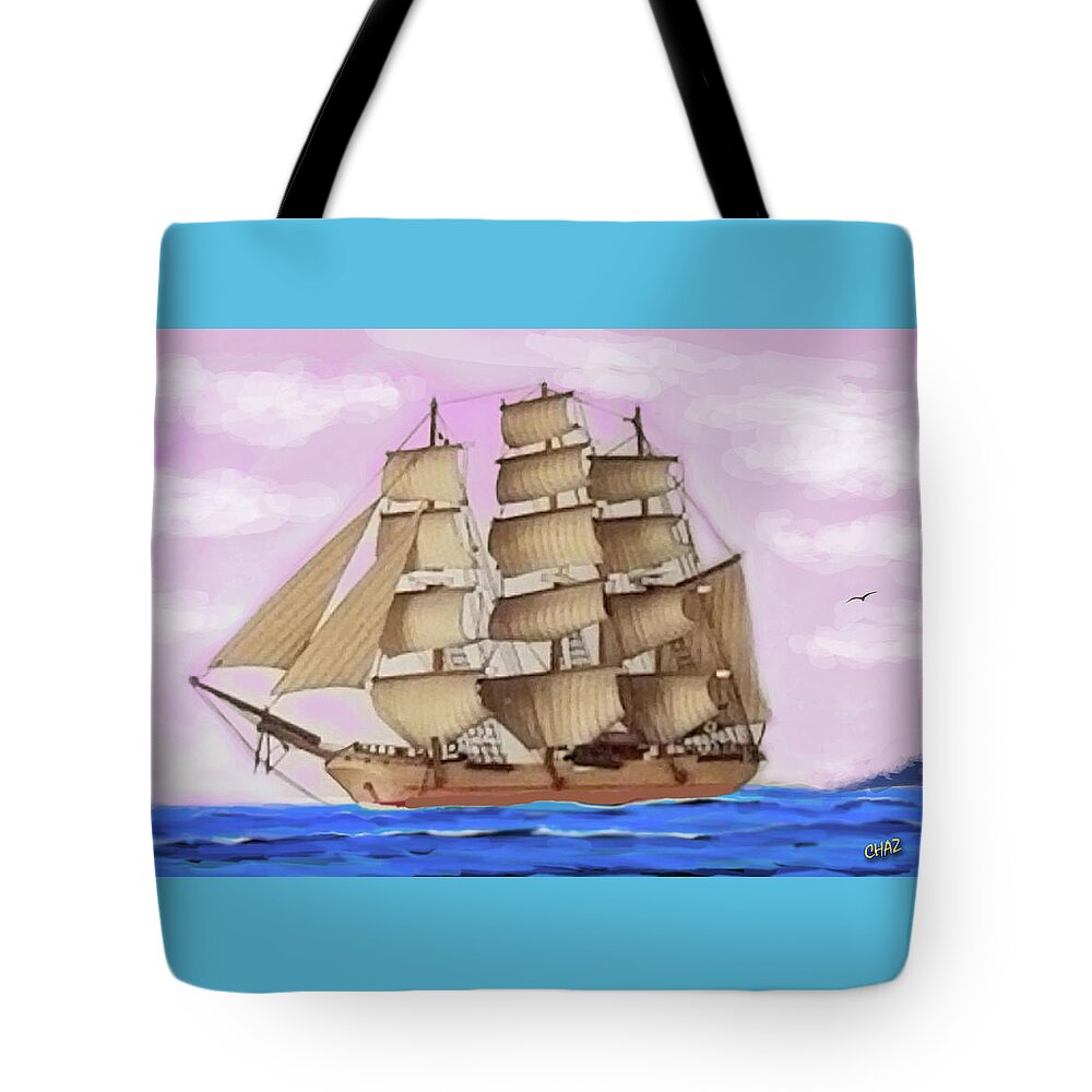 Boats Tote Bag featuring the painting Putting Out To Sea by CHAZ Daugherty
