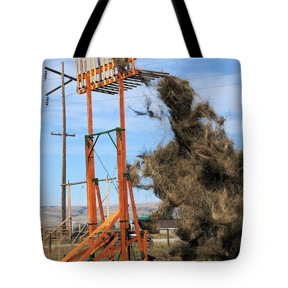 Hay Tote Bag featuring the photograph Putting Up Hay by Kae Cheatham