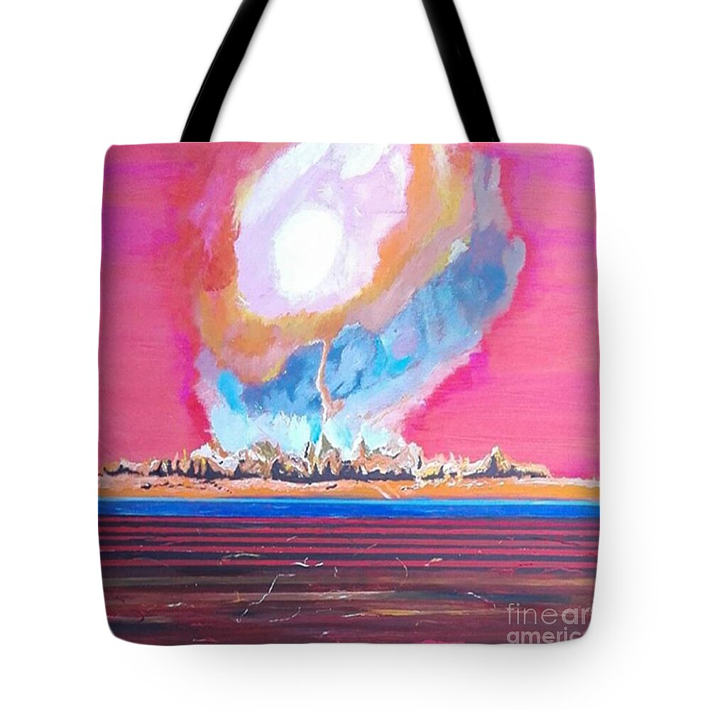 Acrylic Tote Bag featuring the painting Pyrocumulus by Denise Morgan