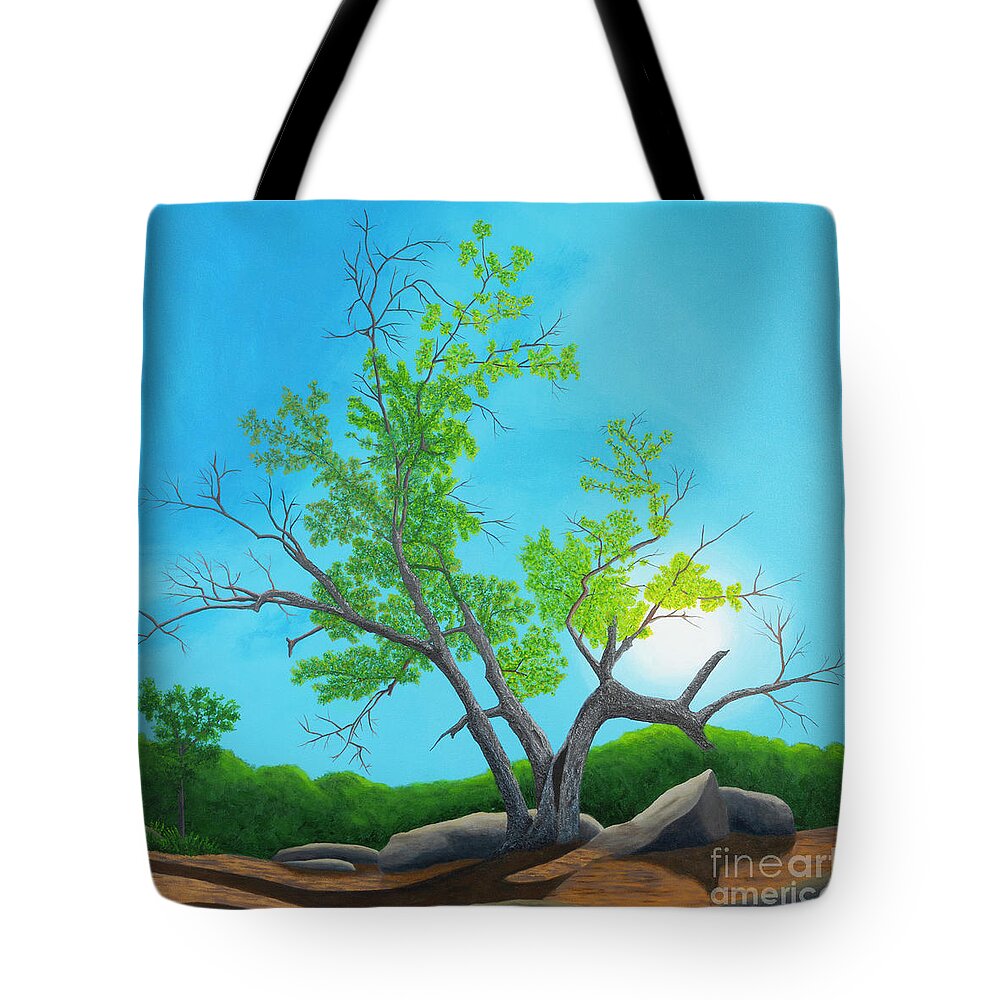 Tree Tote Bag featuring the painting Quarry Tree by Garry McMichael