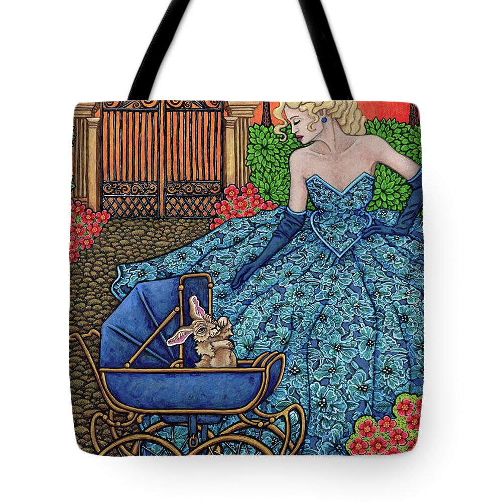 Hare Tote Bag featuring the painting Queen And Carriage by Amy E Fraser