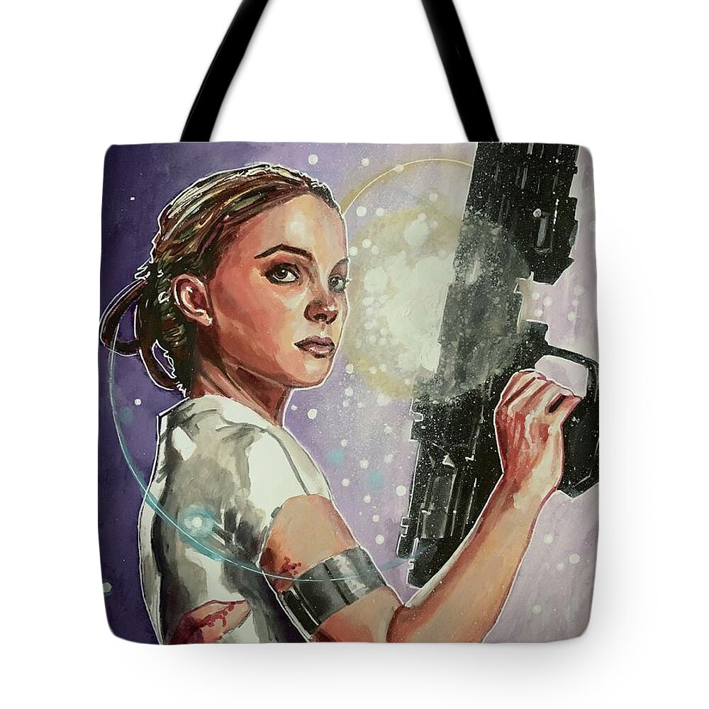Star Wars Tote Bag featuring the painting Queen Senator Mother - Padme Amidala by Joel Tesch