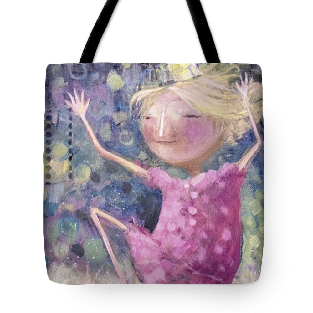 Dancing Girl Tote Bag featuring the painting Queens Should Dance by Eleatta Diver