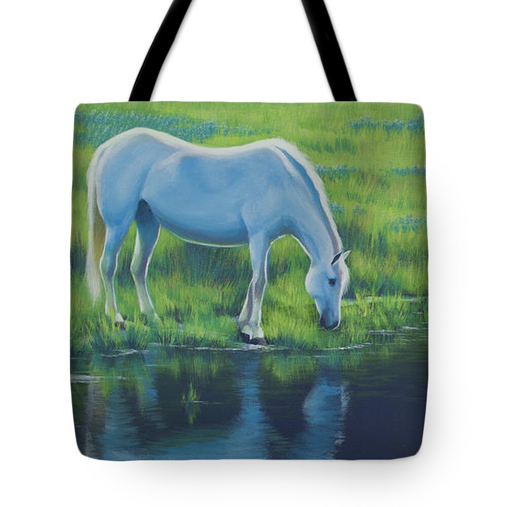 Animal Tote Bag featuring the painting Quenched by Timothy Stanford