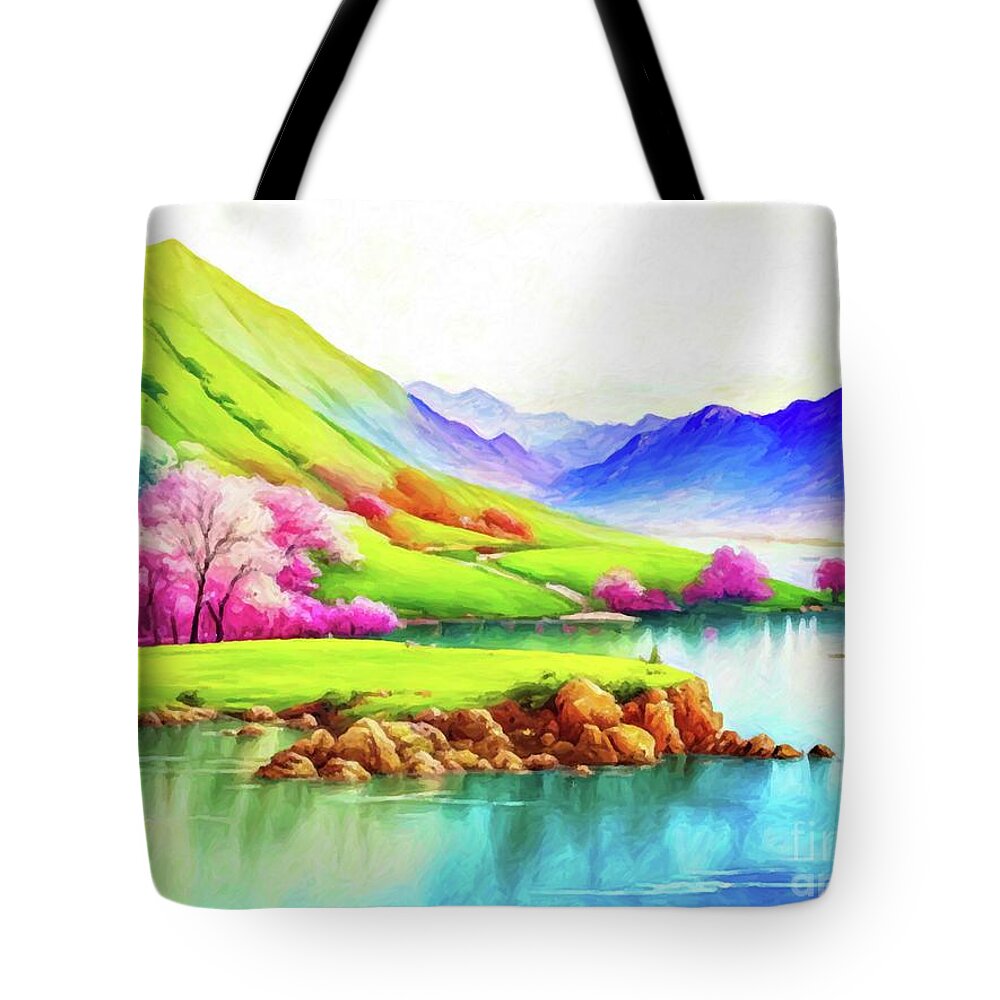 Art Tote Bag featuring the painting Radiant Watercolor by Digitly