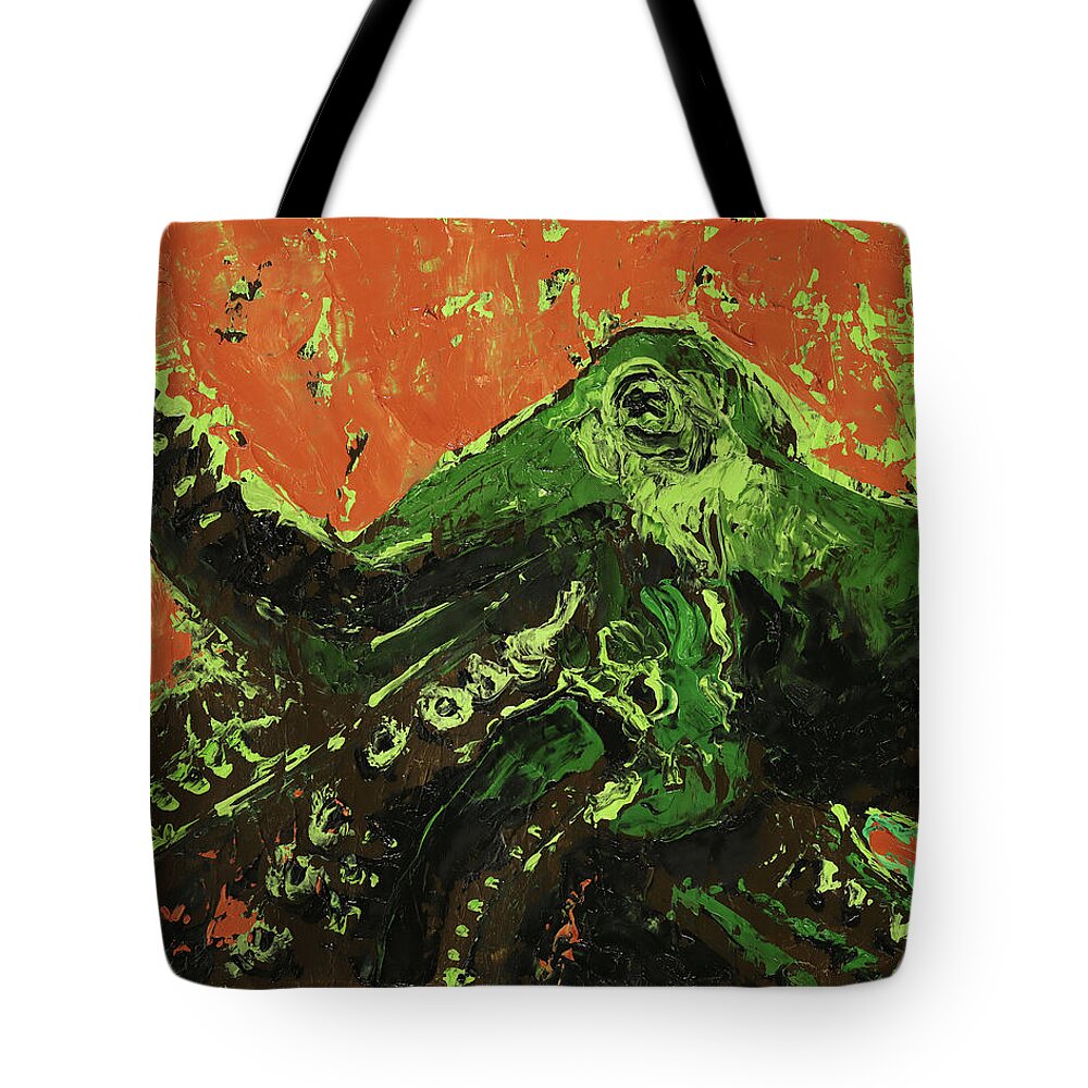 Octopus Tote Bag featuring the painting Radioactive Octopus by Sv Bell