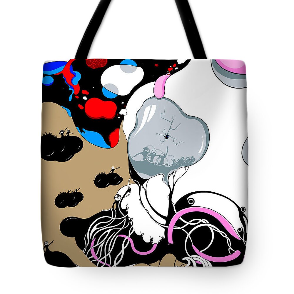 Rat Tote Bag featuring the digital art Rage by Craig Tilley