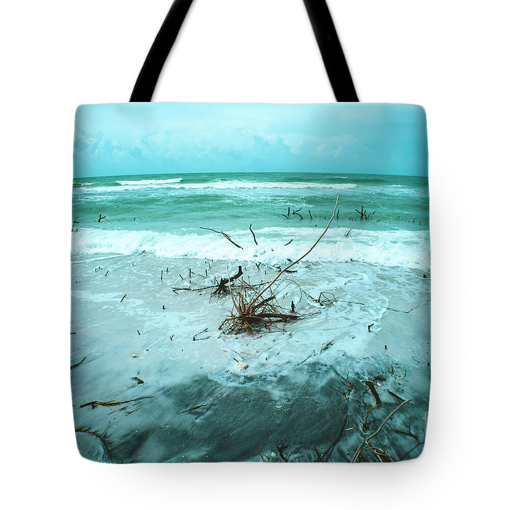 Raging Sea Tote Bag featuring the photograph Raging Sea by Felix Lai