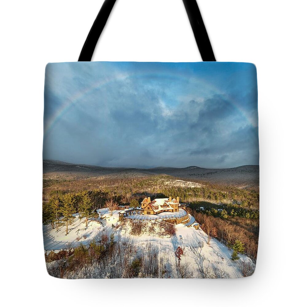  Tote Bag featuring the photograph Rainbow at the Castle by John Gisis