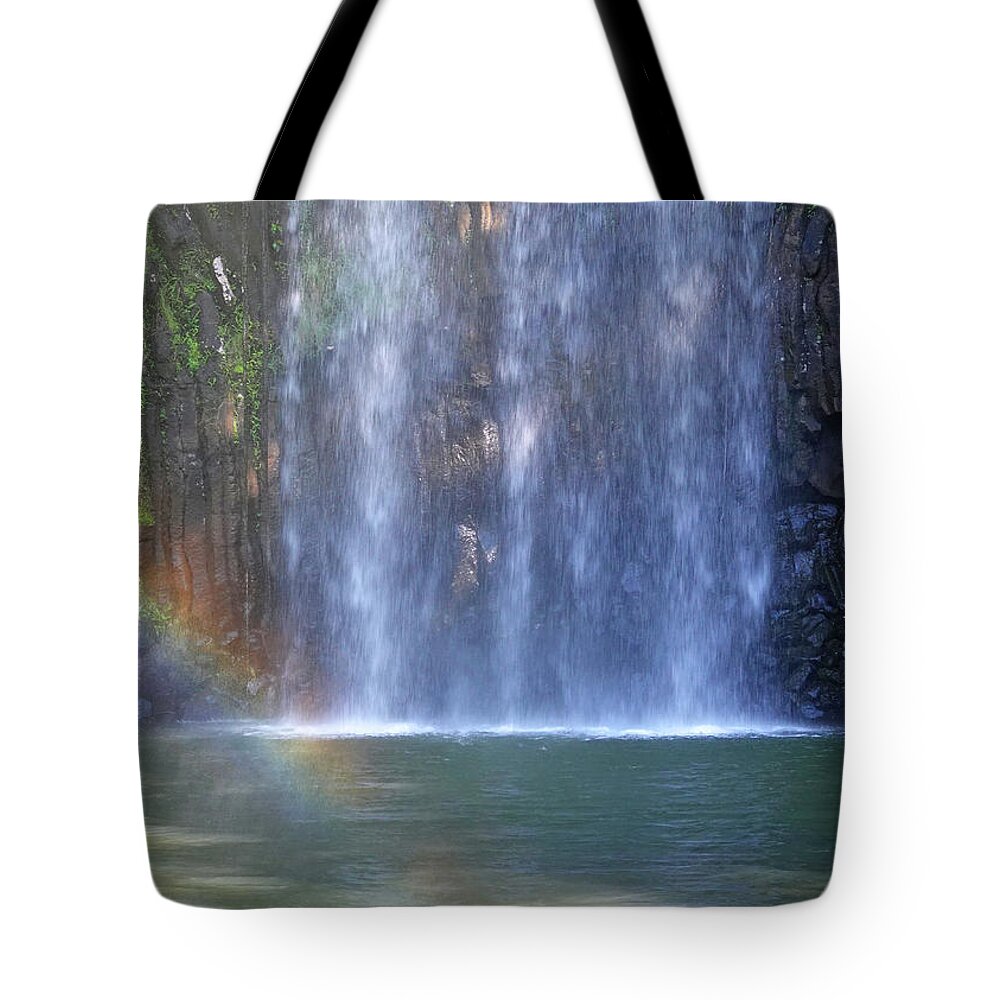 Falls Tote Bag featuring the photograph Rainbow at the Falls by Maryse Jansen