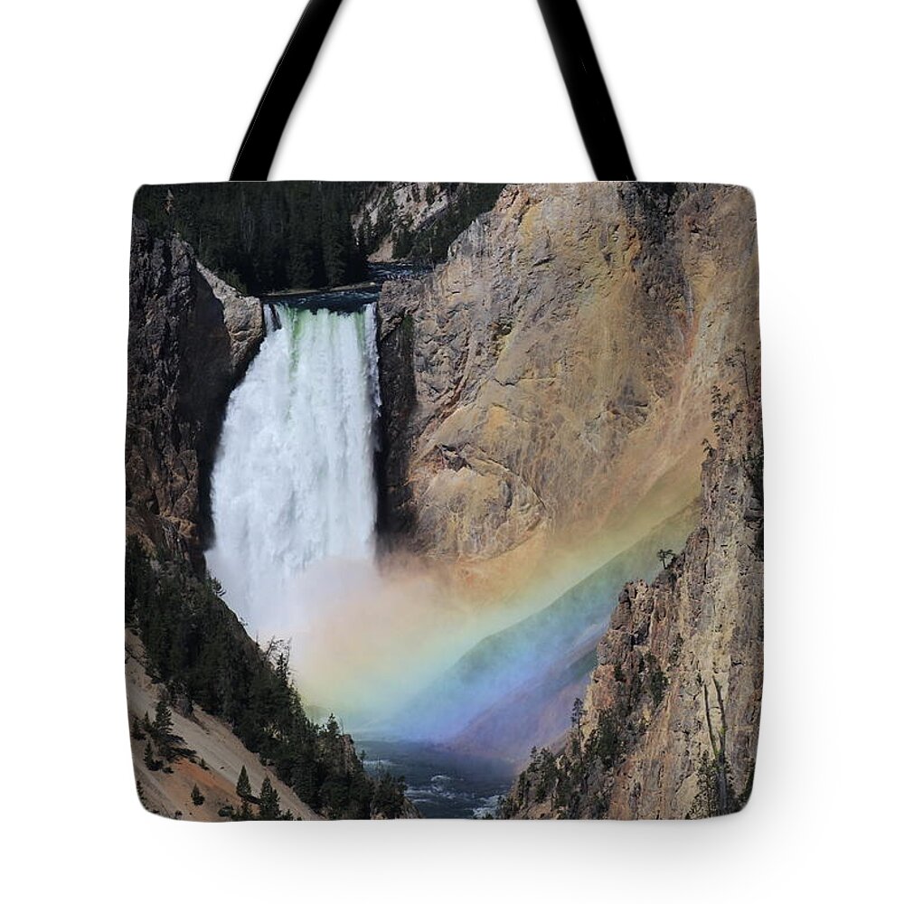 Upper Falls Tote Bag featuring the photograph Rainbow at the Falls by Yvonne M Smith