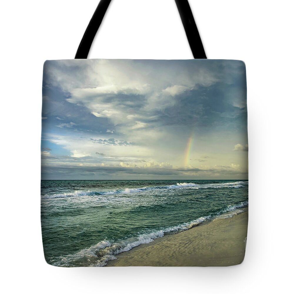Rainbow Tote Bag featuring the photograph Rainbow Beach by Beachtown Views