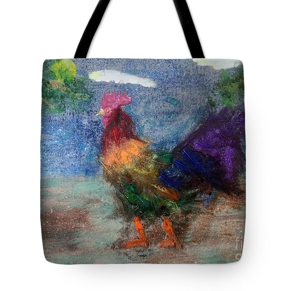 Lgbtq Tote Bag featuring the mixed media Rainbow Cock by David Westwood